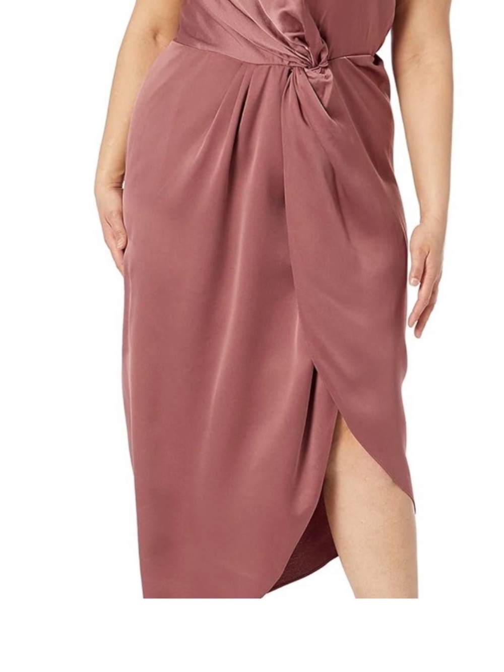 City Chic Dusty Rose Wrap High-Low Skirt with Front Knot